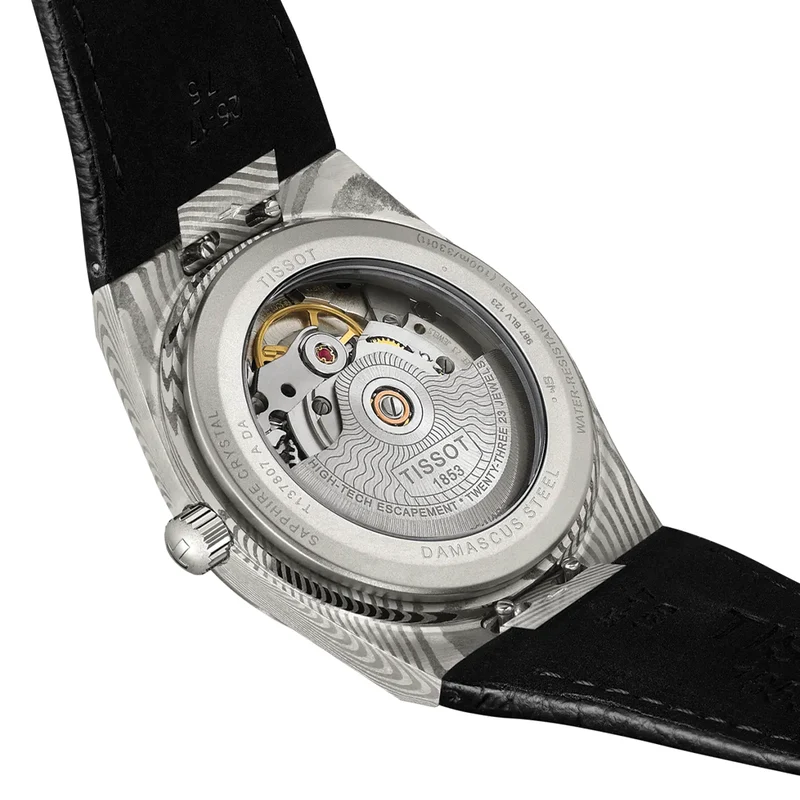 PRX Damascus Powermatic 80 38mm - Grey on Leather Strap