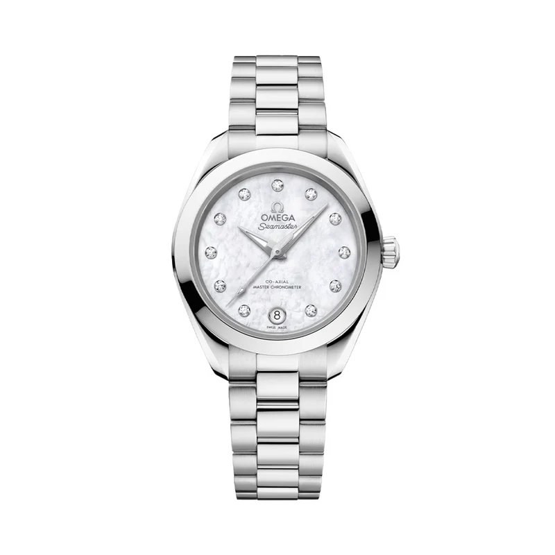 Seamaster Aqua Terra 150M 30mm - White Mother-of-Pearl w/ Diamonds on Bracelet
