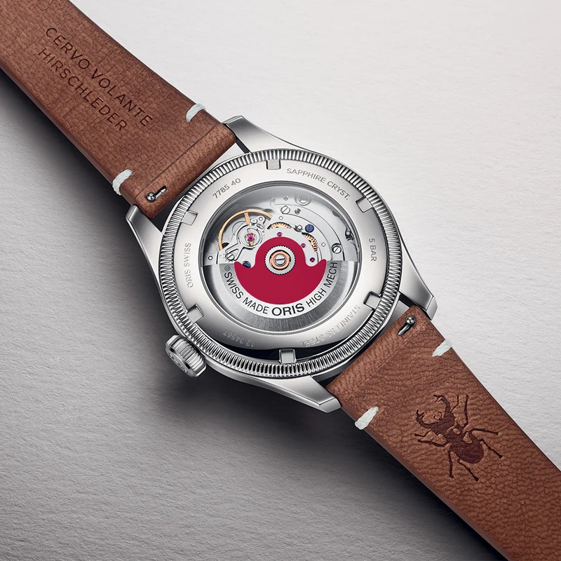 Big Crown Cervo Volante 40mm - Orange on Leather Strap
