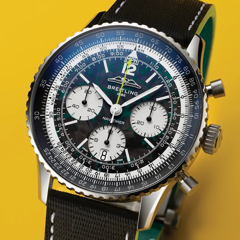 Navitimer B01 Chronograph Aston Martin Aramco Formula One™ Team Limited Edition 43mm - Black on Leather Strap