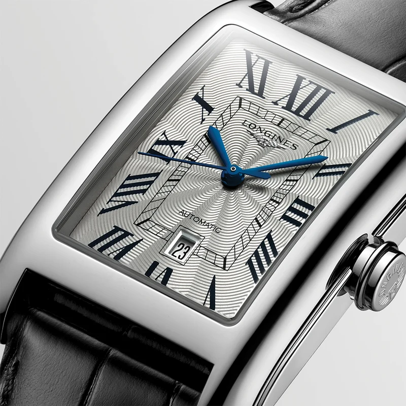 DolceVita 43.8mm - Silver "Fliniqué" on Leather Strap