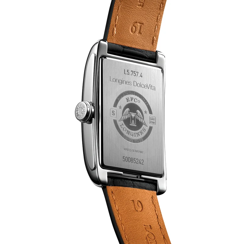 DolceVita 43.8mm - Silver "Fliniqué" on Leather Strap