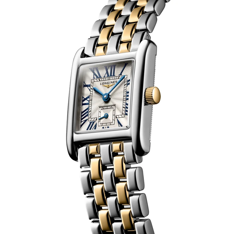 Mini DolceVita Quartz Yellow Gold Two-Tone 29mm - Silver "Flinqué" on Bracelet
