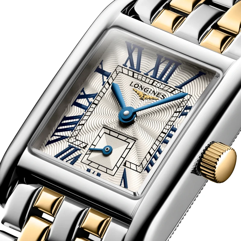 Mini DolceVita Quartz Yellow Gold Two-Tone 29mm - Silver "Flinqué" on Bracelet