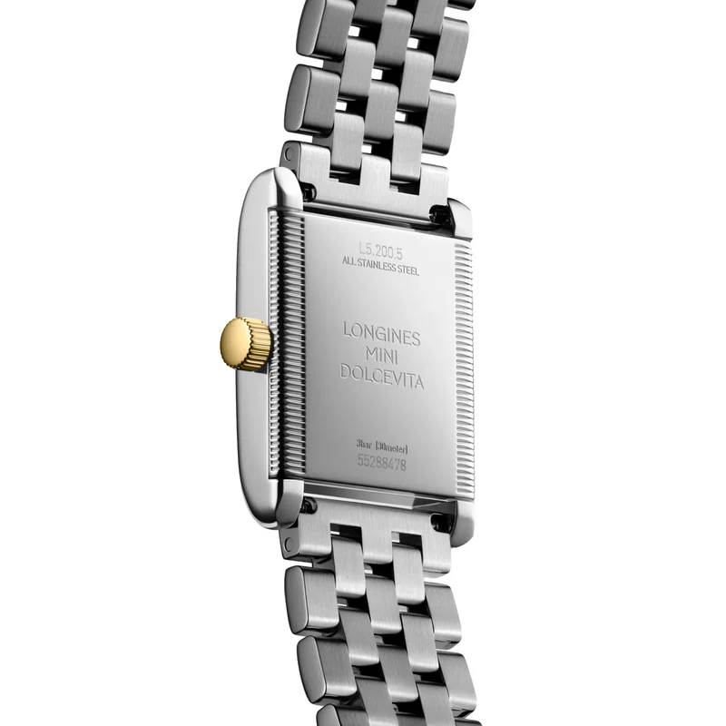 Mini DolceVita Quartz Yellow Gold Two-Tone 29mm - Silver "Flinqué" on Bracelet