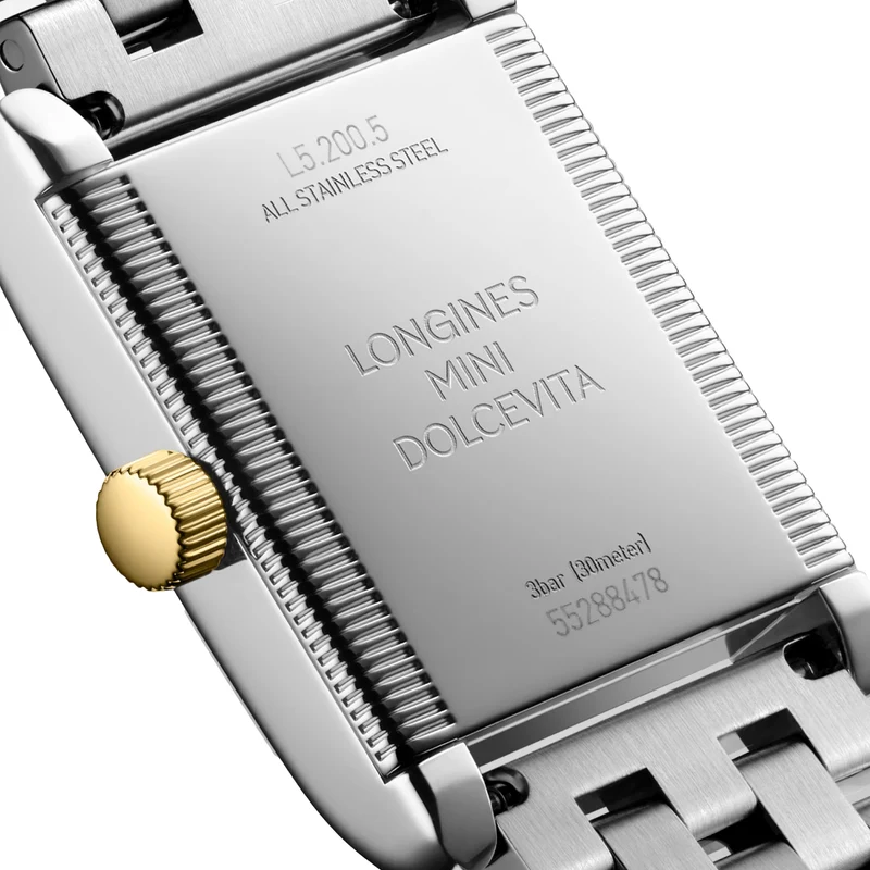 Mini DolceVita Quartz Yellow Gold Two-Tone 29mm - Silver "Flinqué" on Bracelet