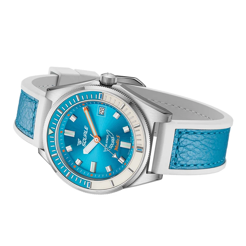 Matic S 37.8mm - Light Blue on HydroLeather Strap