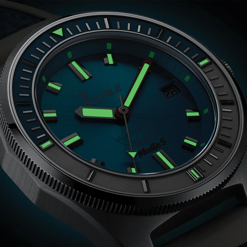 Matic S 37.8mm - Light Blue on HydroLeather Strap