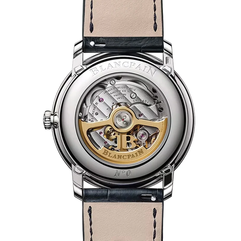 Villeret Moonphase 40mm - Opaline on Leather Strap