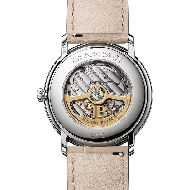Villeret 40mm - Opaline on Leather Strap