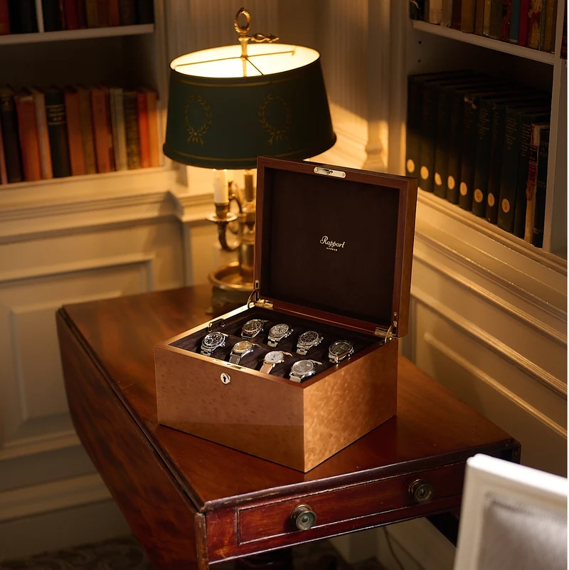 Heritage Sixteen Watch Box - Burr Walnut