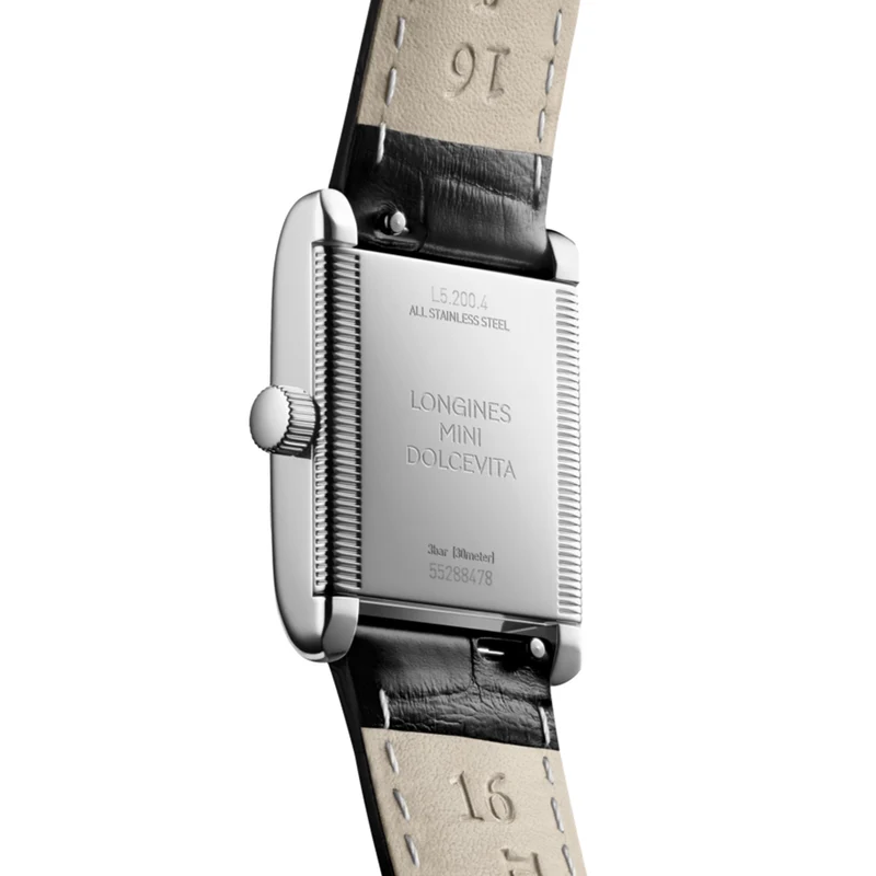 Mini Dolcevita 29mm - Silver "Fliniqué" on Leather Strap