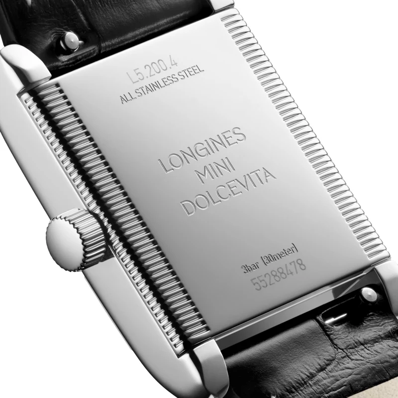 Mini Dolcevita 29mm - Silver "Fliniqué" on Leather Strap