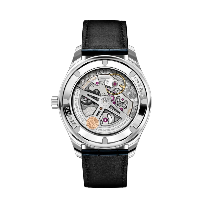 Portugieser Automatic 40mm - Silver w/ Blue Accents on Leather Strap