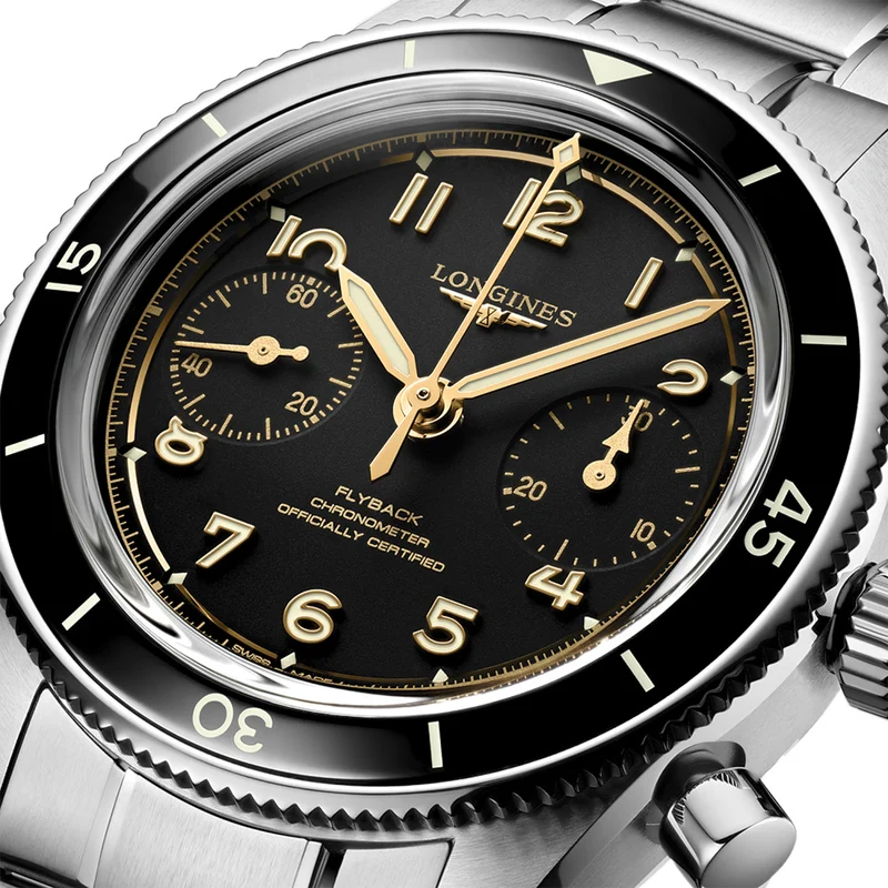 Longines Spirit Pilot Flyback 39.5mm - Black on Bracelet