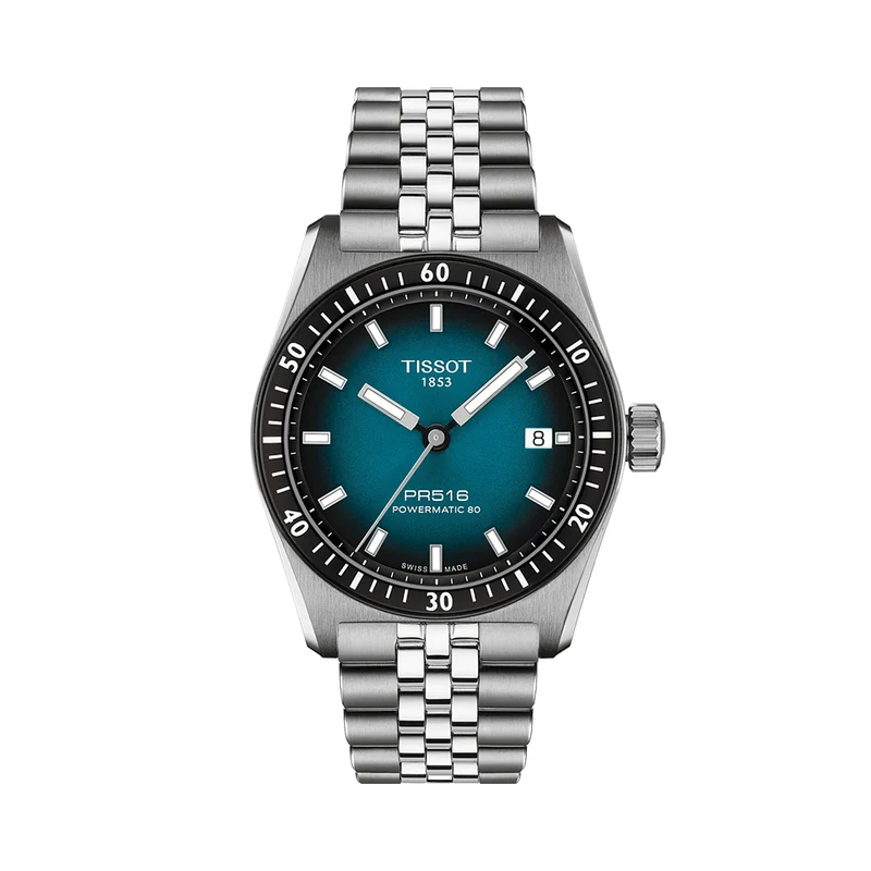 PR516 Powermatic 80 38mm - Blue-Black on Bracelet