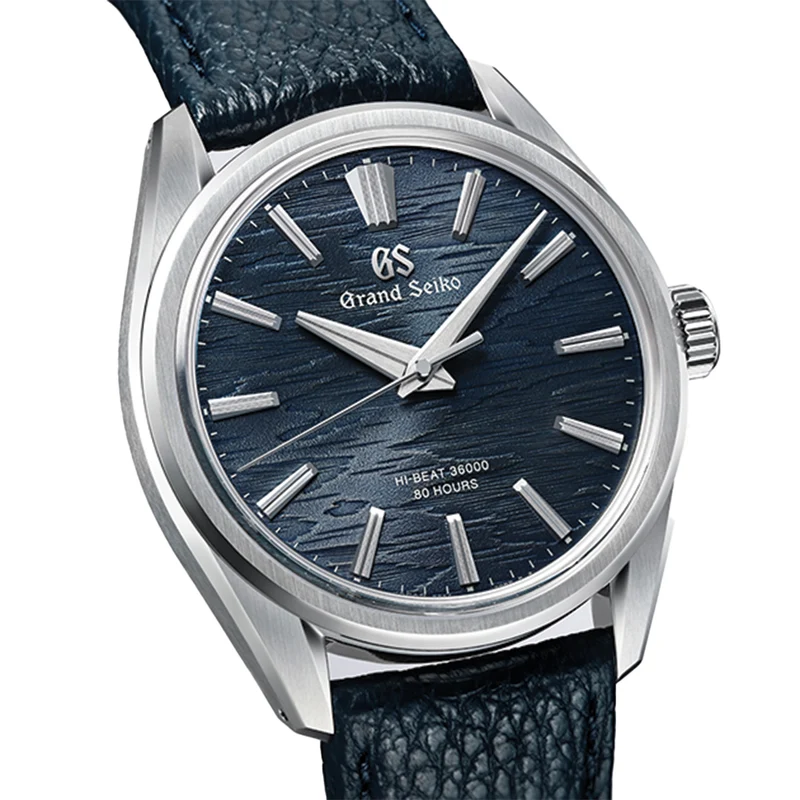 SLGW007 “Moonlit Birch Bark” Evolution 9 Hi-Beat 36000 38.6mm - Blue on Leather Strap