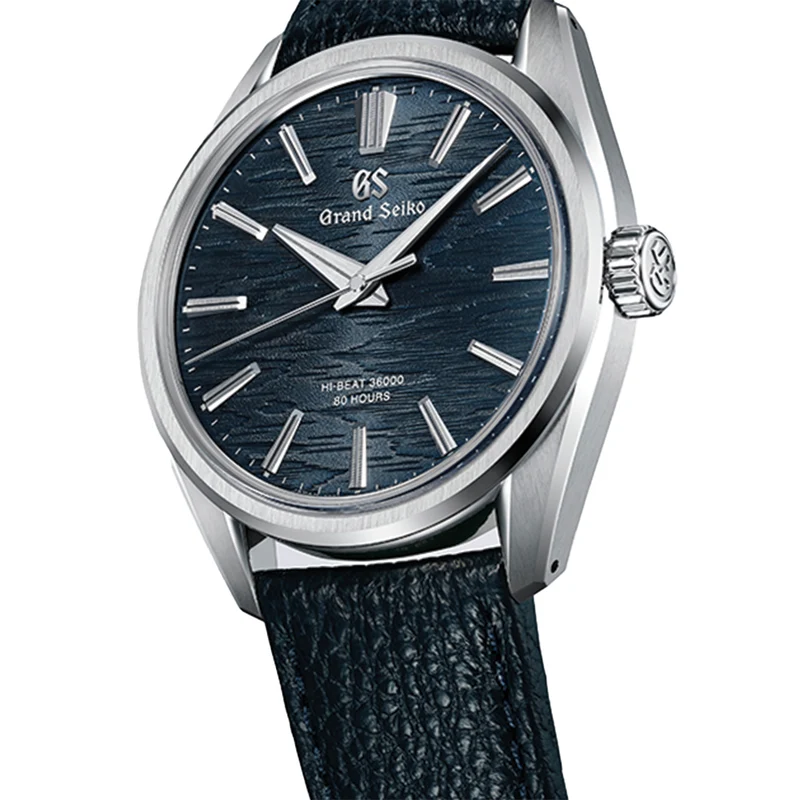 SLGW007 “Moonlit Birch Bark” Evolution 9 Hi-Beat 36000 38.6mm - Blue on Leather Strap