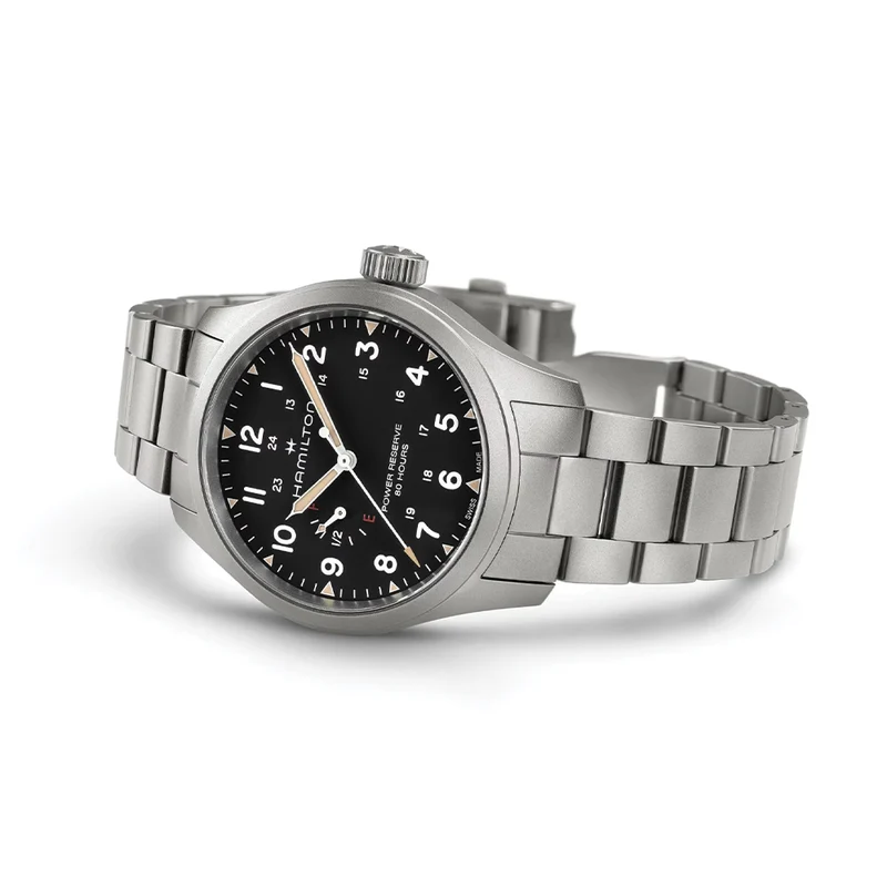 Khaki Field Mechanical Power Reserve 40mm - Black on Bracelet
