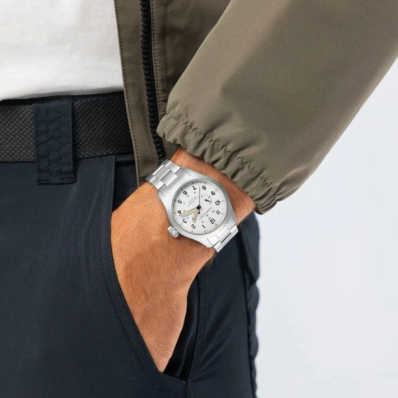 Khaki Field Mechanical Power Reserve 40mm - White on Bracelet