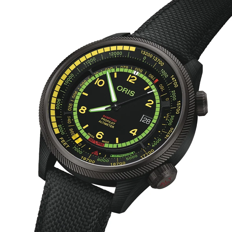 Bamford Limited Edition ProPilot Altimeter ‘Mission Control’ 47mm - Black on Fabric Strap