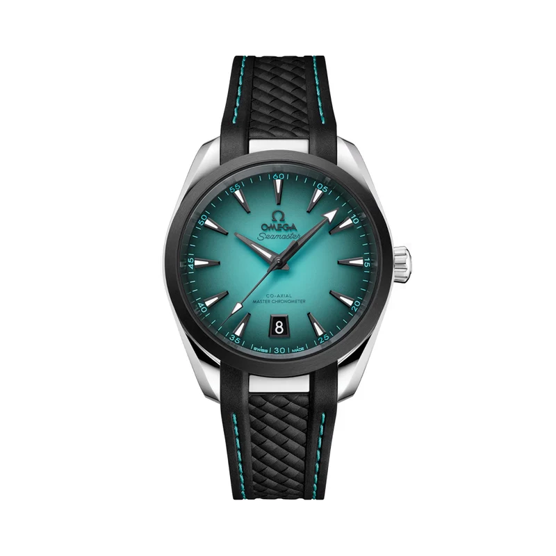 Seamaster Aqua Terra 150M 38mm - Turquoise on Rubber Strap