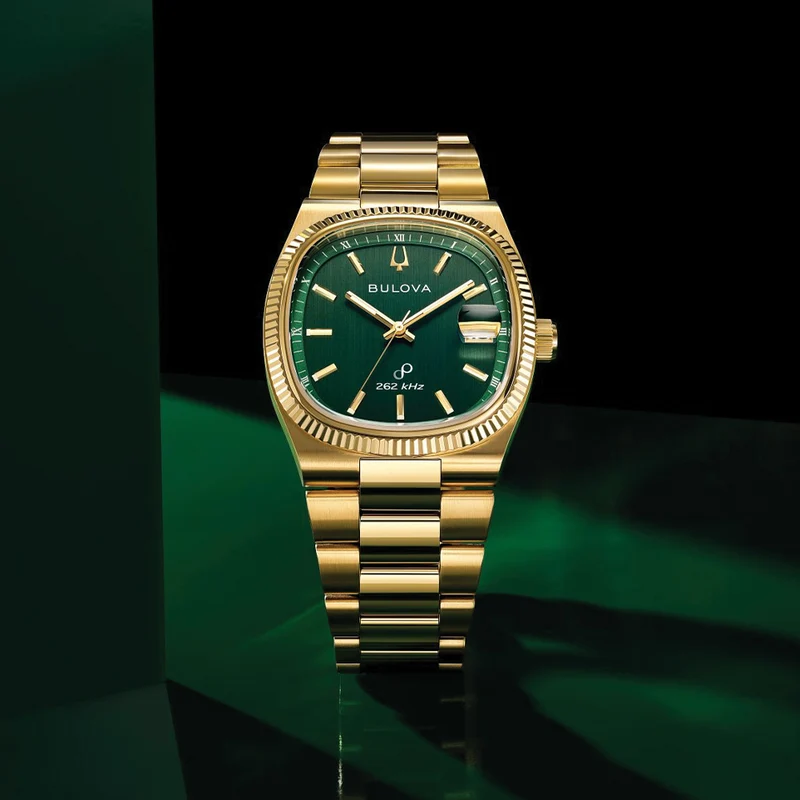 Super Seville High Precision Quartz Gold-Tone 37.5mm - Green on Bracelet