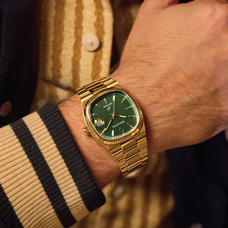Super Seville High Precision Quartz Gold-Tone 37.5mm - Green on Bracelet