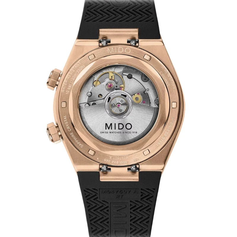 Multifort 8 Two Crowns Automatic Gold-Tone 40mm - Black on Rubber Strap