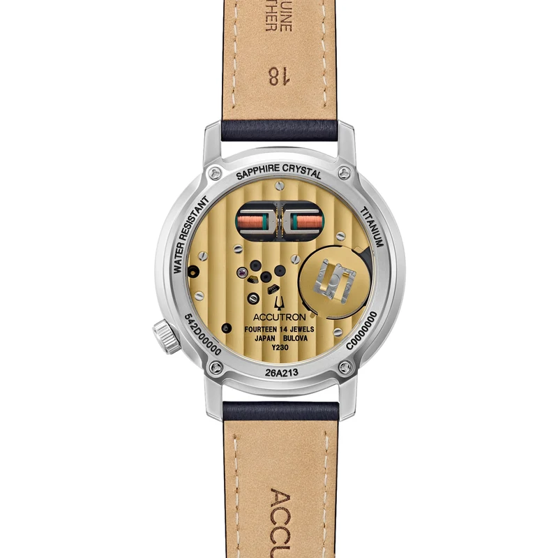 Tuning Fork Spaceview 314 Titanium 39mm - Green on Leather Strap