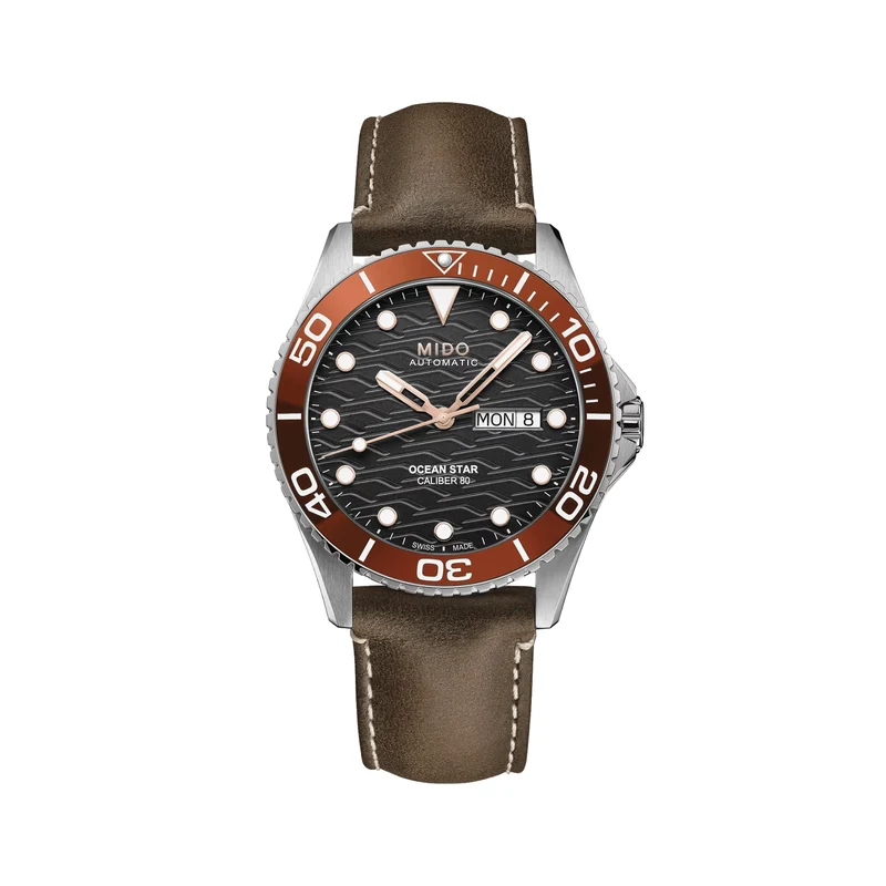 Ocean Star 200C 42.5mm - Black on Leather Strap