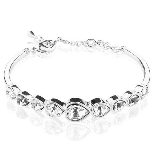 Stylisches Schmuck Damen Armband mit Swarovski Elements Herz Kristallen besetzt