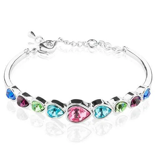 Stylisches Schmuck Damen Armband mit Swarovski Elements Herz Kristallen besetzt