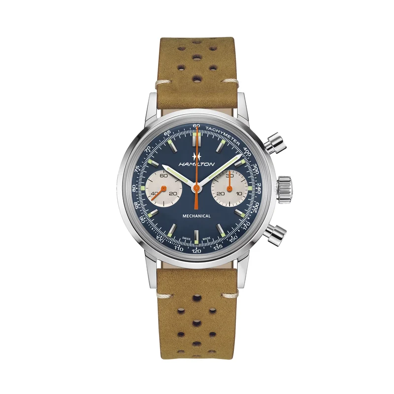 American Classic Intra-Matic Chronograph H 40mm - Blue on Leather Strap w/ Extra Bracelet