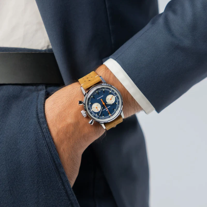American Classic Intra-Matic Chronograph H 40mm - Blue on Leather Strap w/ Extra Bracelet