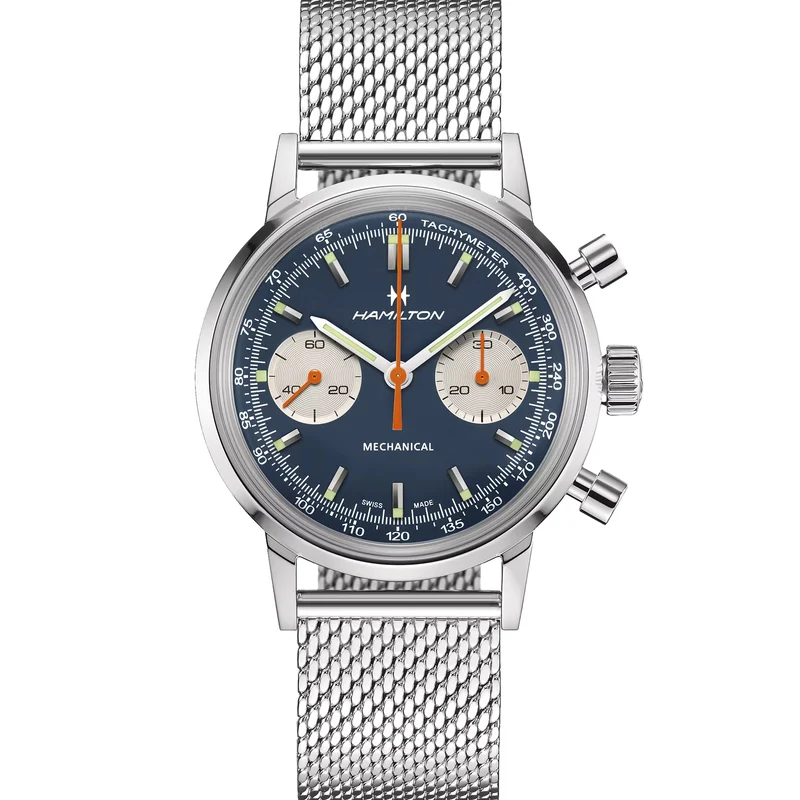 American Classic Intra-Matic Chronograph H 40mm - Blue on Leather Strap w/ Extra Bracelet