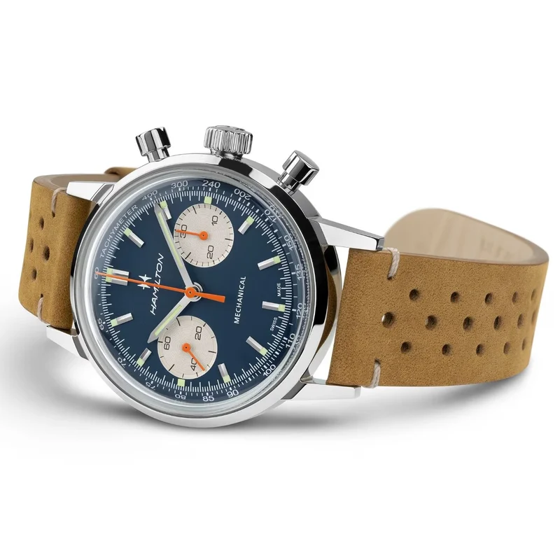 American Classic Intra-Matic Chronograph H 40mm - Blue on Leather Strap w/ Extra Bracelet