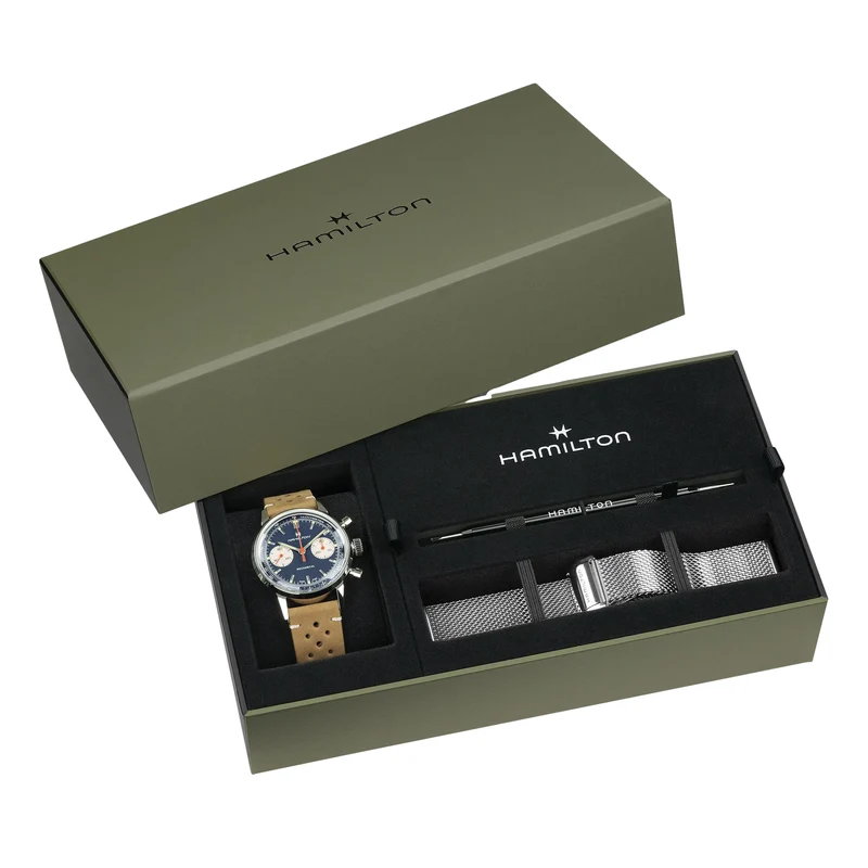 American Classic Intra-Matic Chronograph H 40mm - Blue on Leather Strap w/ Extra Bracelet