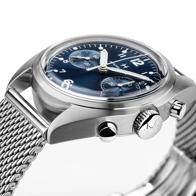 Khaki Aviation Pilot Pioneer Mechanical Chrono 40mm - Blue on Bracelet