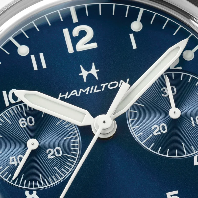 Khaki Aviation Pilot Pioneer Mechanical Chrono 40mm - Blue on Bracelet