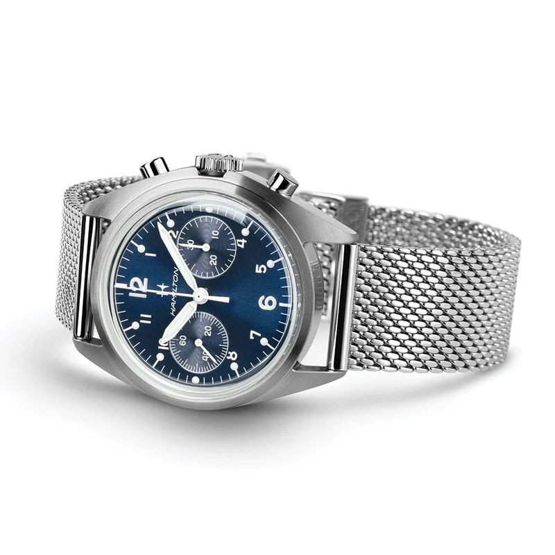 Khaki Aviation Pilot Pioneer Mechanical Chrono 40mm - Blue on Bracelet