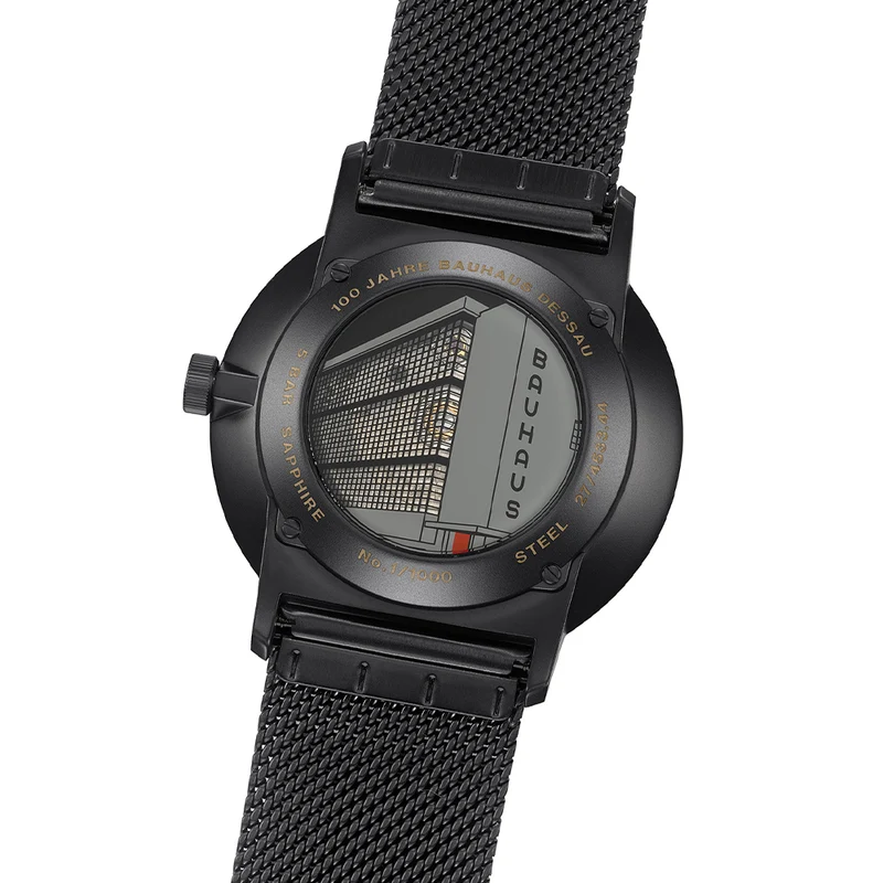 FORM A Bauhaus Black PVD-Coated 39.3mm - Black on Bracelet