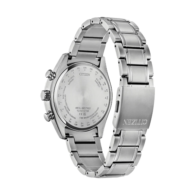 Tsuki-yomi Atomic Timekeeping Eco-Drive 43mm - Purple on Bracelet