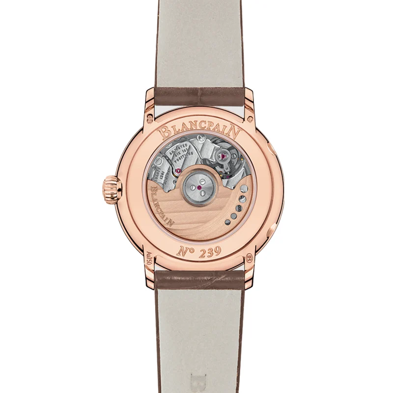 Villeret Calendar Moonphase Red Gold 29.2mm - Opaline Ivory on Leather Strap