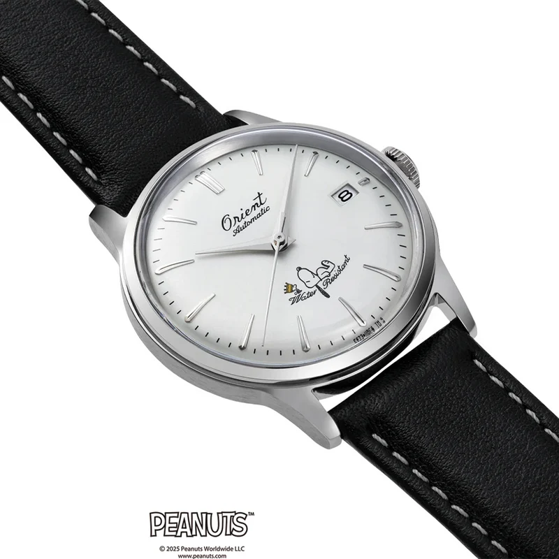 Orient Peanuts 75th Anniversary Limited Edition Bambino 38mm - White on Leather Strap