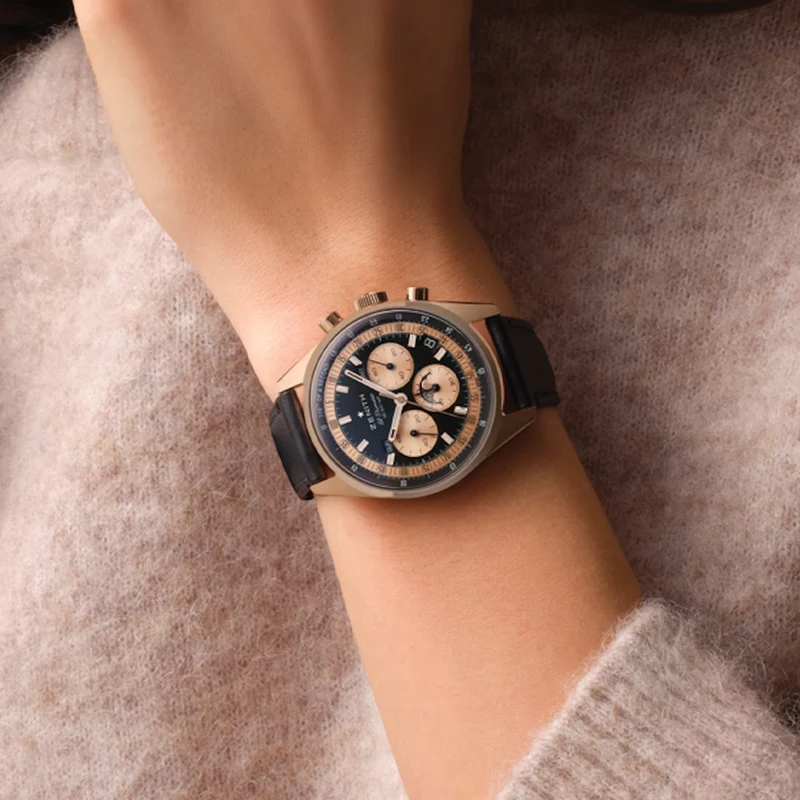 Chronomaster Original Triple Calendar Rose Gold 38mm - Black on Leather Strap