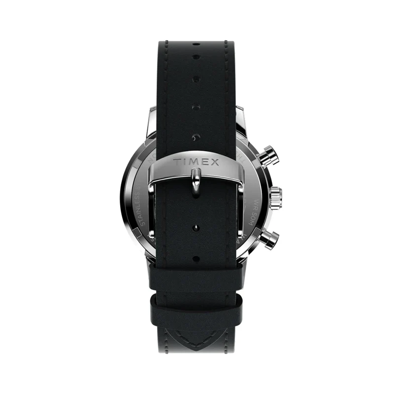 Marlin® Chronograph Tachymeter 40mm - Silver on Leather Strap