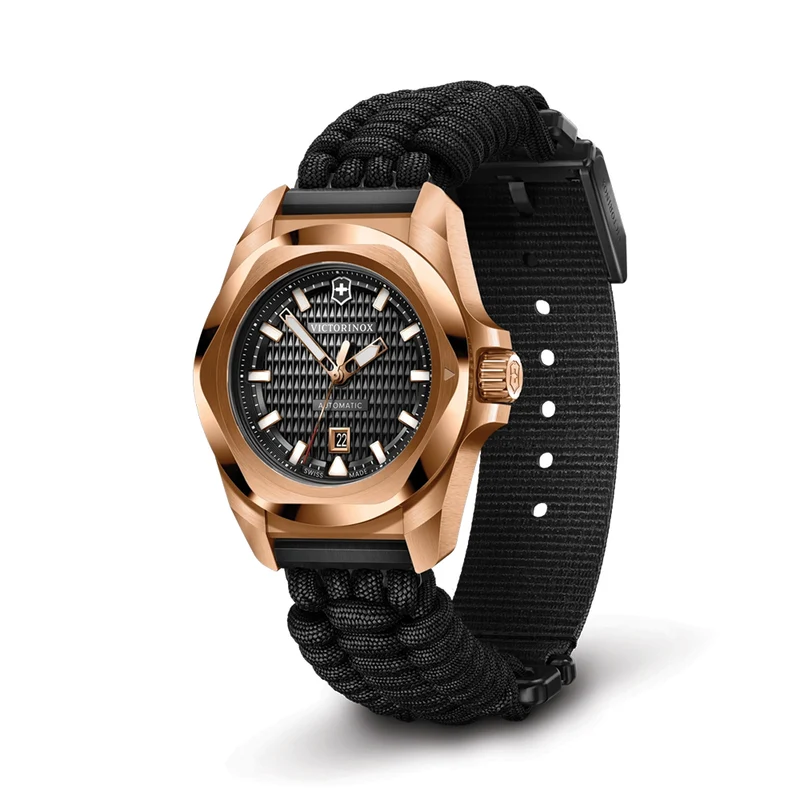 I.N.O.X. PVD 5N Gold-Tone 32mm - Black on Nylon Strap