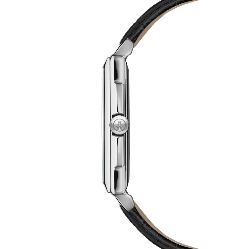 Toccata Square 37mm - White on Leather Strap