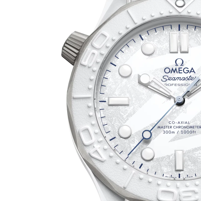 Seamaster Diver 300M Milano Cortina 2026 43.5mm - White on Rubber Strap